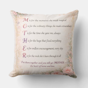 Almohada Decorativa-MOM Acrónimo Almohada Decorati