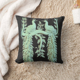 Almohada decorativa monocroma de pavo real real