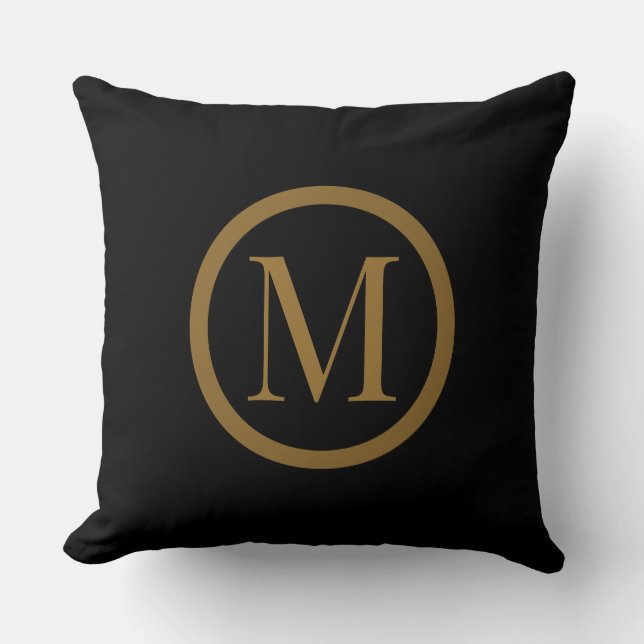 Almohada decorativa monograma enmarcada en negro y (Anverso)