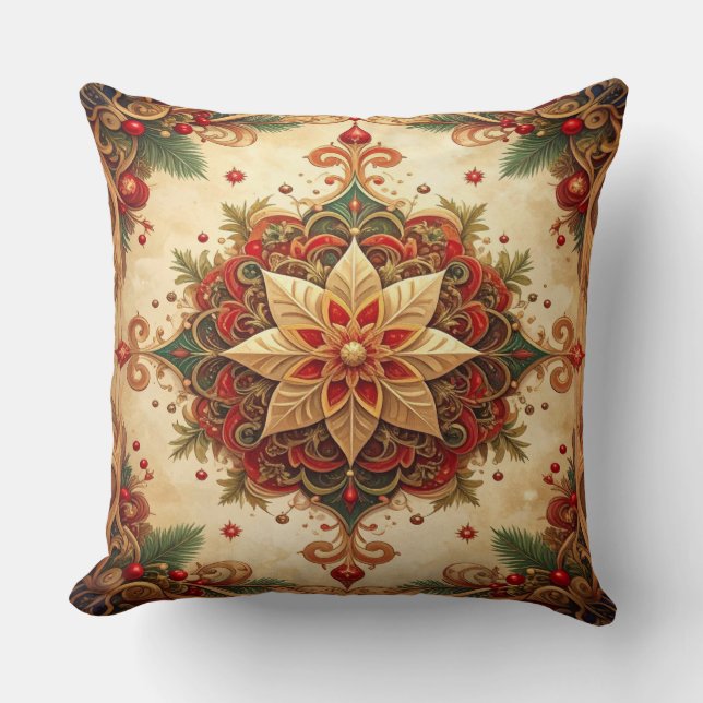 Almohada Decorativa Navideña Roja Verde (Anverso)
