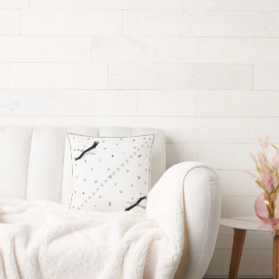 Almohada decorativa negra blanca con símbolos sagr
