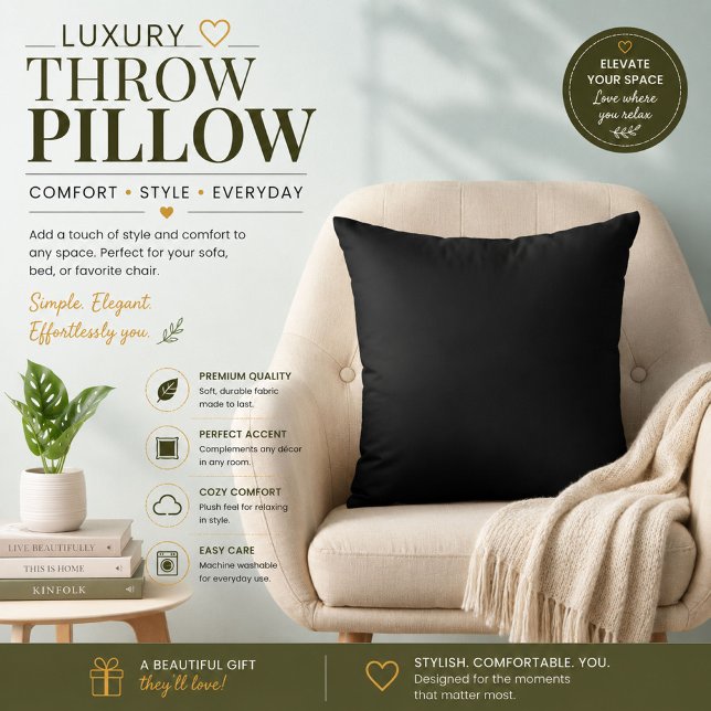 Almohada decorativa negra de lujo (Subido por el creador)