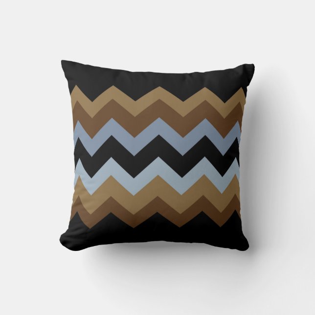 Almohada decorativa negra multicolor (Anverso)