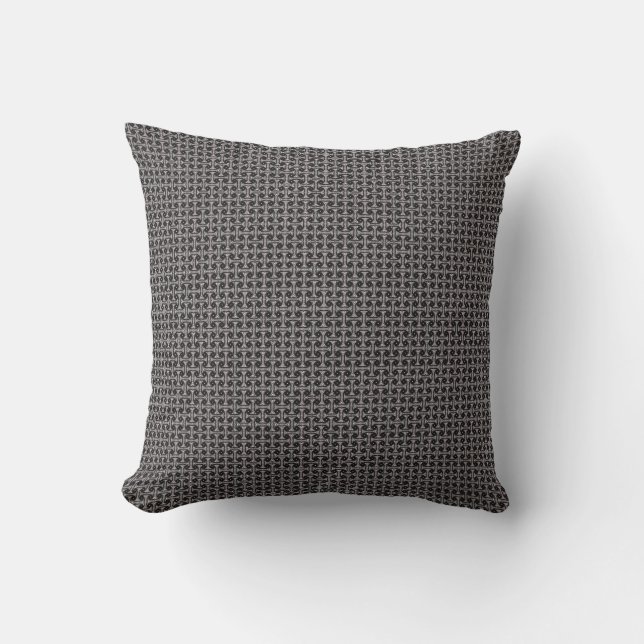 Almohada decorativa negra y patrón gris oscuro (Anverso)