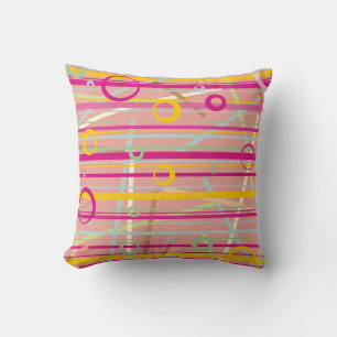 Almohada decorativa “Neon Retro Lines & Circles Pa