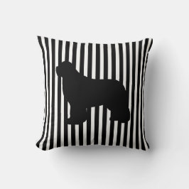 Almohada decorativa newfie de doble cara con franj