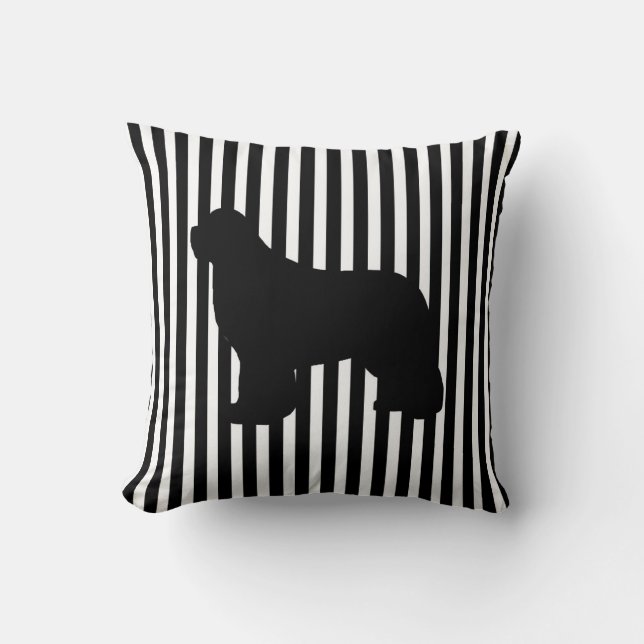 Almohada decorativa newfie de doble cara con franj (Anverso)