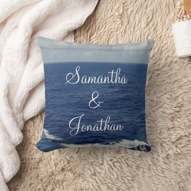 Almohada Decorativa Ola de Océano de Boda (Manta)