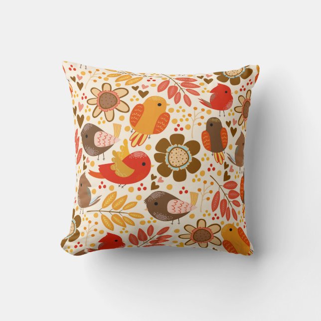 Almohada decorativa-pájaros (Anverso)