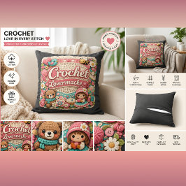 Almohada Decorativa para Amantes del Ganchillo | R