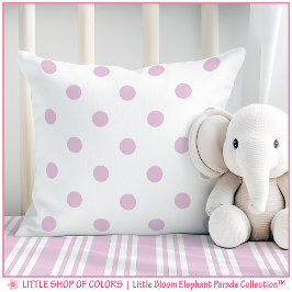 Almohada decorativa para nursery con lunares rosad
