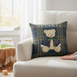 Almohada decorativa para nursery con oso de peluch