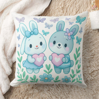 Almohada Decorativa Pareja de Conejos Caprichosos 