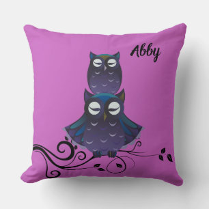 Almohada decorativa personalizada con tema de búho