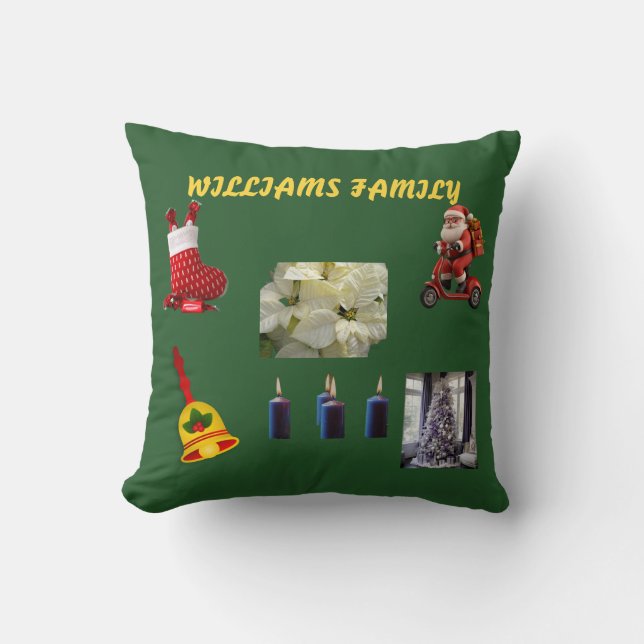 Almohada decorativa personalizada icono verde ​ (Anverso)