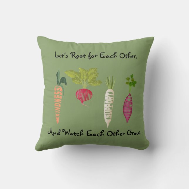Almohada decorativa personalizada vegana con tema  (Reverso)