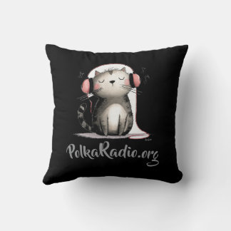 Almohada decorativa Polka Radio con diseño de gato