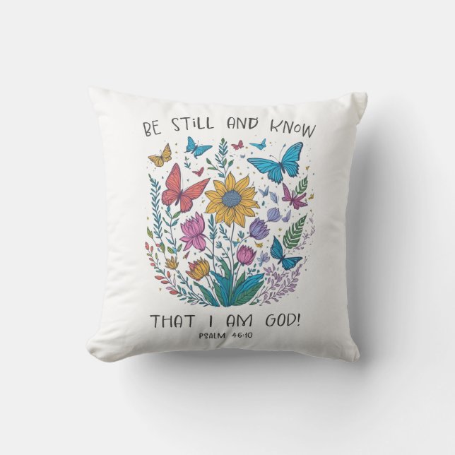 Almohada Decorativa "Quédate quieto y conoce" (Anverso)