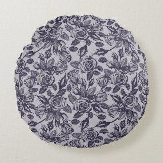 Almohada decorativa redonda azul barón