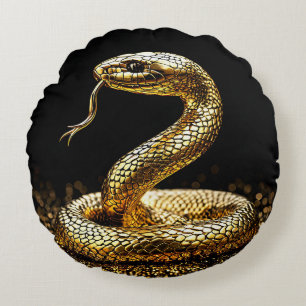 Almohada decorativa redonda mística de serpiente d