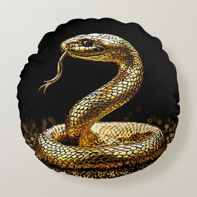 Almohada decorativa redonda mística de serpiente d (Anverso)