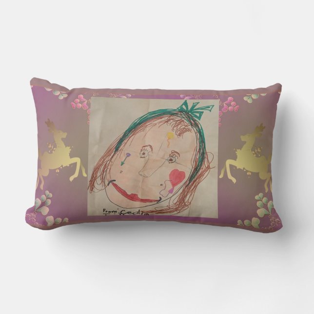 Almohada decorativa Reindeer Purple con foto (Anverso)