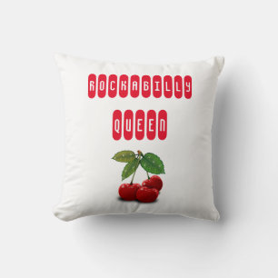 Almohada decorativa retro de la reina del rockabil