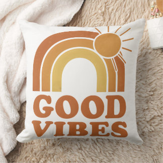 Almohada decorativa Retro Rainbow Sun "Buenas Vibr