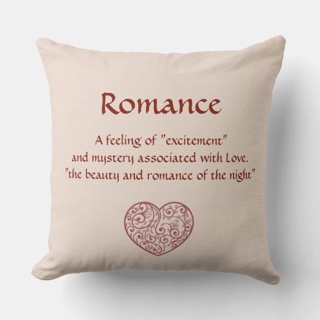 Almohada decorativa reversible con crema romántica (Anverso)