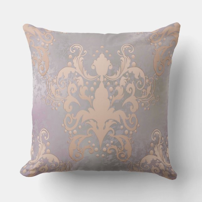 Almohada decorativa reversible multidorada/púrpura (Anverso)