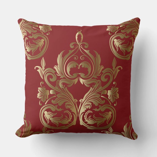 Almohada decorativa roja del oro elegante (Anverso)