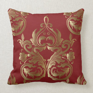 Almohada decorativa roja del oro elegante