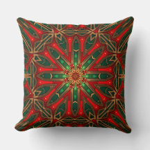 Almohada Decorativa Roja Verde