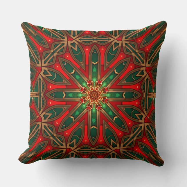Almohada Decorativa Roja Verde (Anverso)