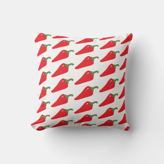 Almohada decorativa roja y blanca para sofá (Anverso)