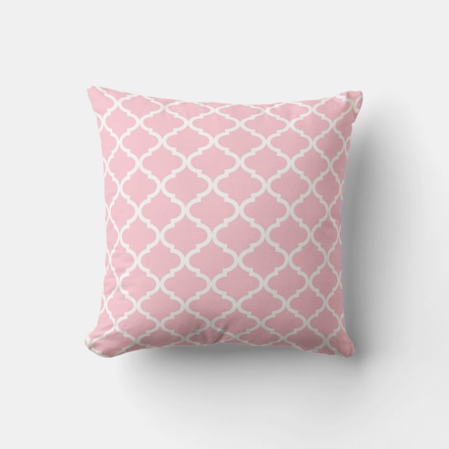 Almohada decorativa rosa clara de Quatrefoil (Anverso)