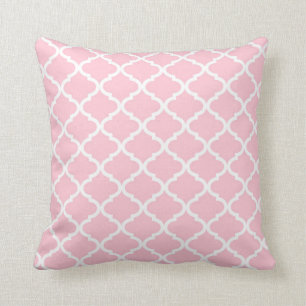 Almohada decorativa rosa clara de Quatrefoil