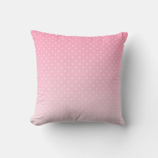 Almohada decorativa rosa ombre con lunares blancos