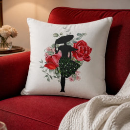 Almohada Decorativa Rosa Roja y Moda