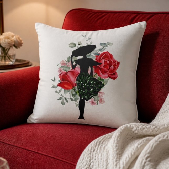 Almohada Decorativa Rosa Roja y Moda (Subido por el creador)