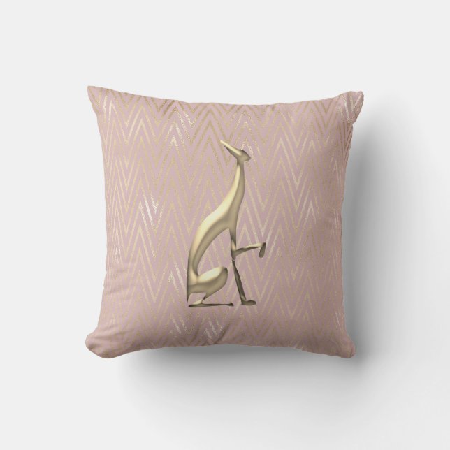 Almohada Decorativa Rosa Rose Gold Art Déco (Anverso)