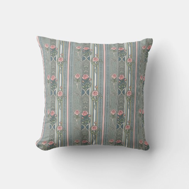 Almohada decorativa rosa shabby chic (Anverso)