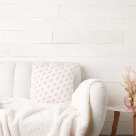 Almohada decorativa rosa y blanca cuadrada