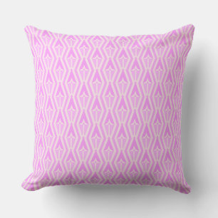 Almohada decorativa rosa y blanca Diamonds & Arrow