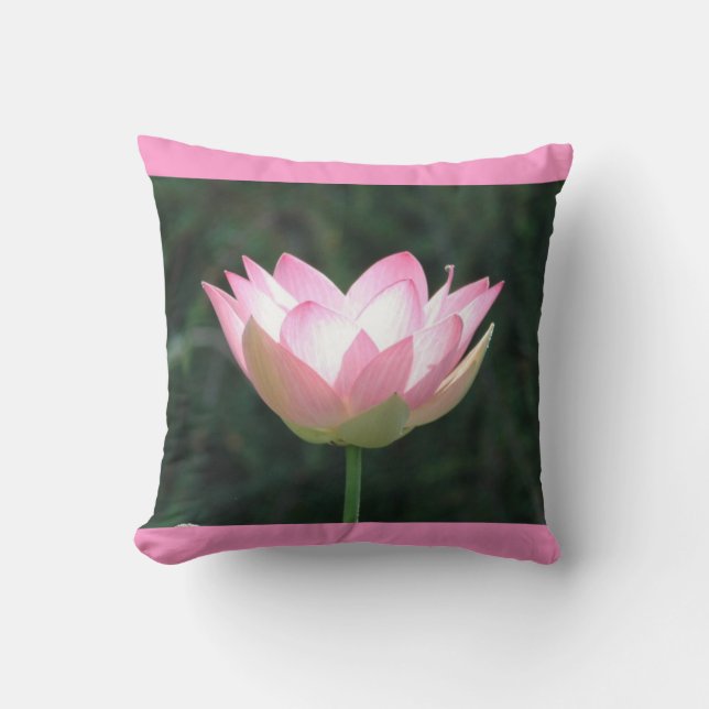 Almohada decorativa rosada de Lotus (Anverso)