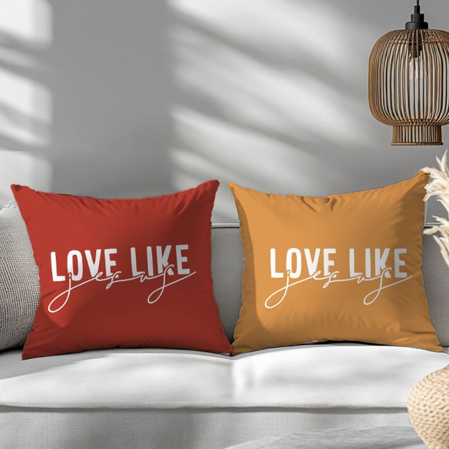 Almohada decorativa rústica de amor como Jesús (Subido por el creador)