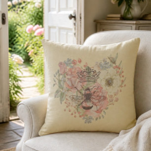 Almohada decorativa Shabby Chic Crown Bee