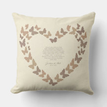 Almohada Decorativa Silueta de Corazón de Mariposa