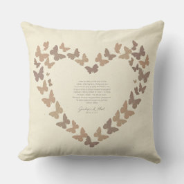 Almohada Decorativa Silueta de Corazón de Mariposa