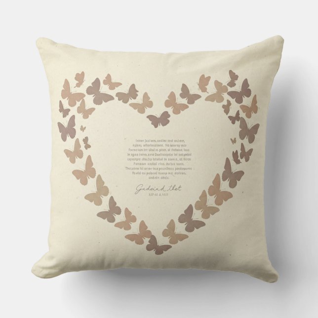 Almohada Decorativa Silueta de Corazón de Mariposa (Anverso)